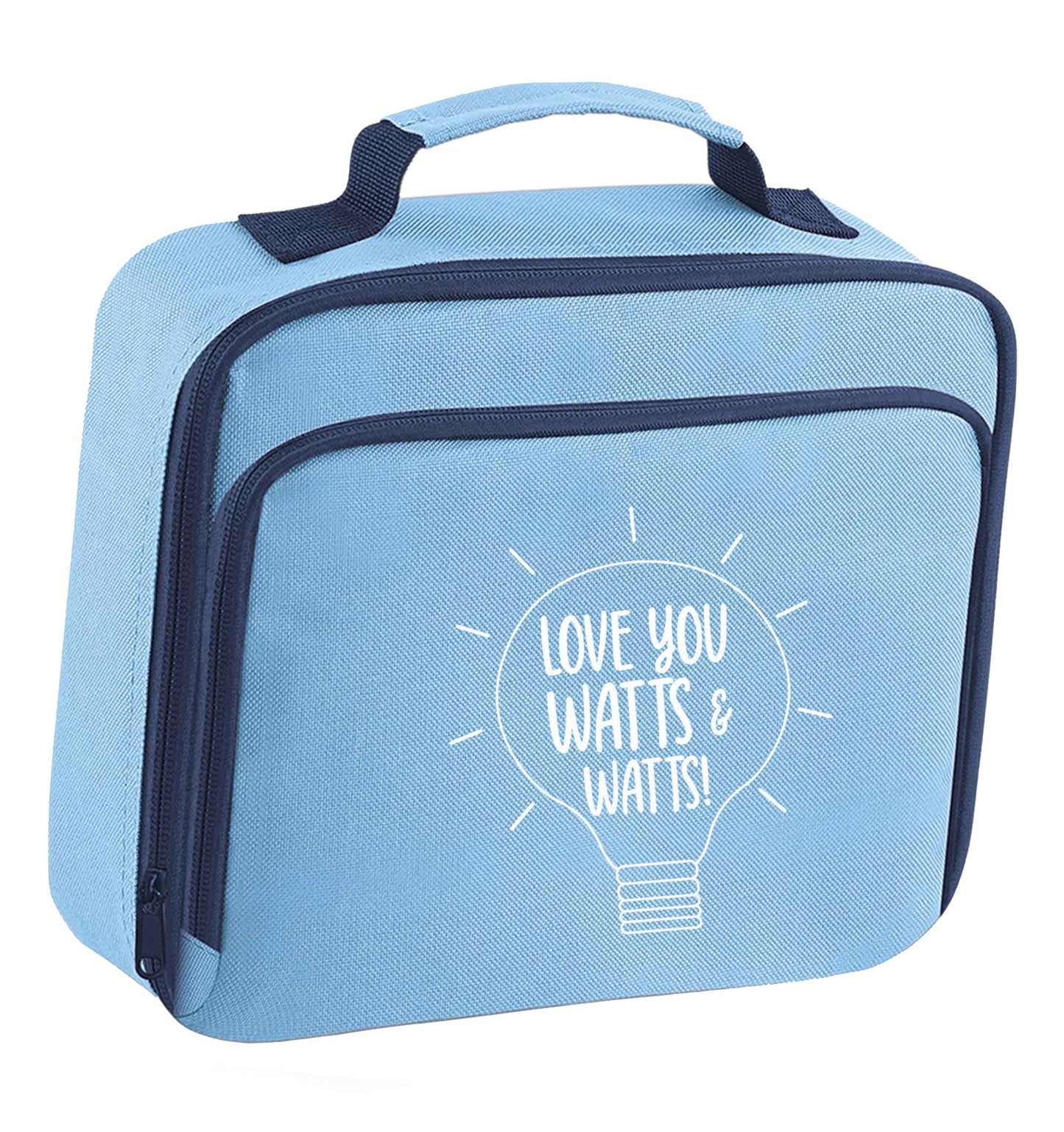I love you watts and watts insulated blue lunch bag cooler