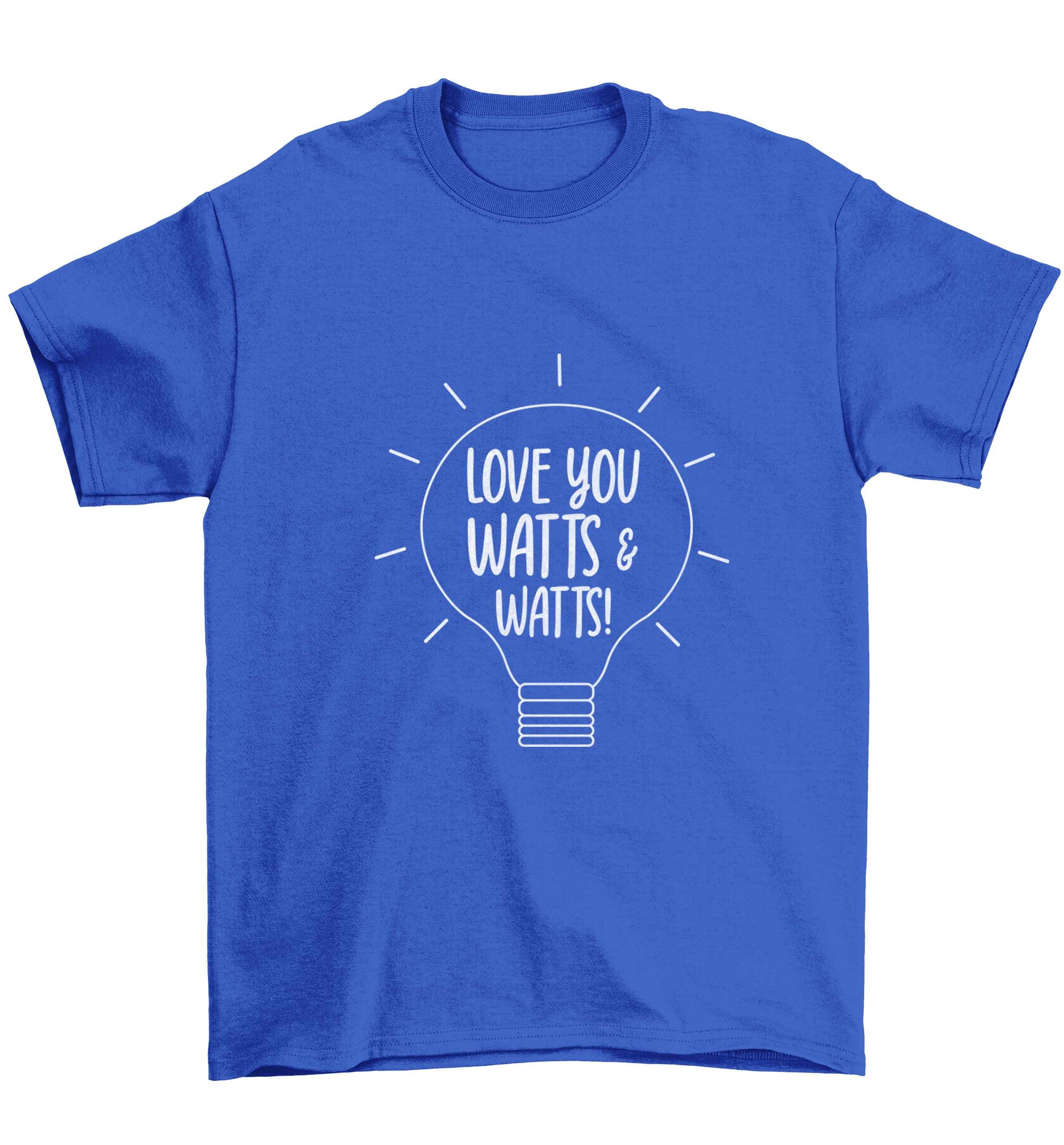 I love you watts and watts Children's blue Tshirt 12-13 Years