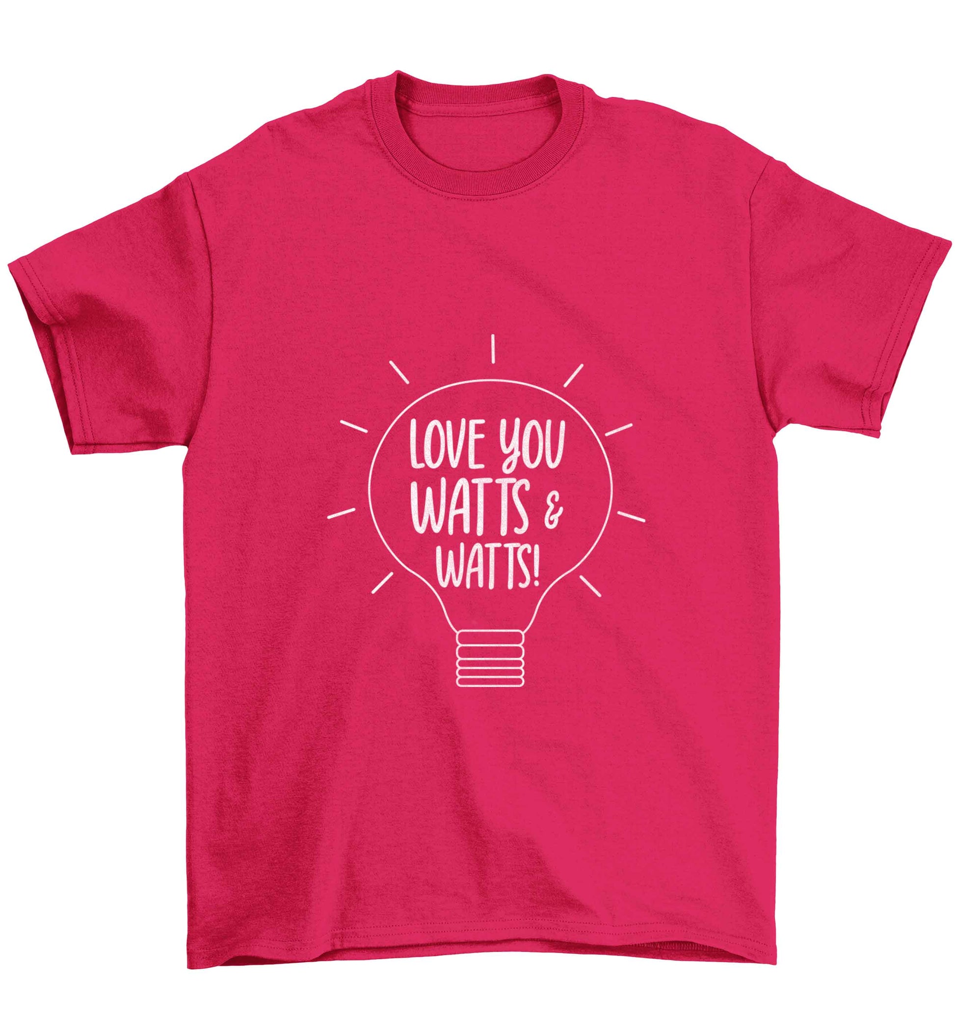 I love you watts and watts Children's pink Tshirt 12-13 Years