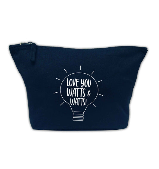 I love you watts and watts navy makeup bag