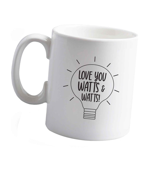 10 oz I love you watts and watts ceramic mug right handed