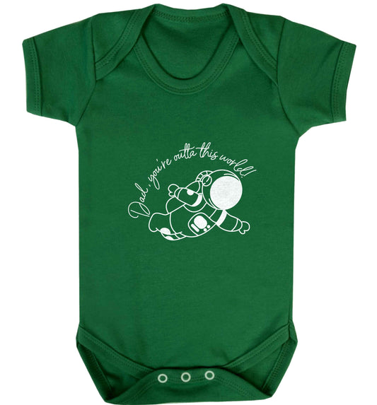 Dad, you're outta this world baby vest green 18-24 months