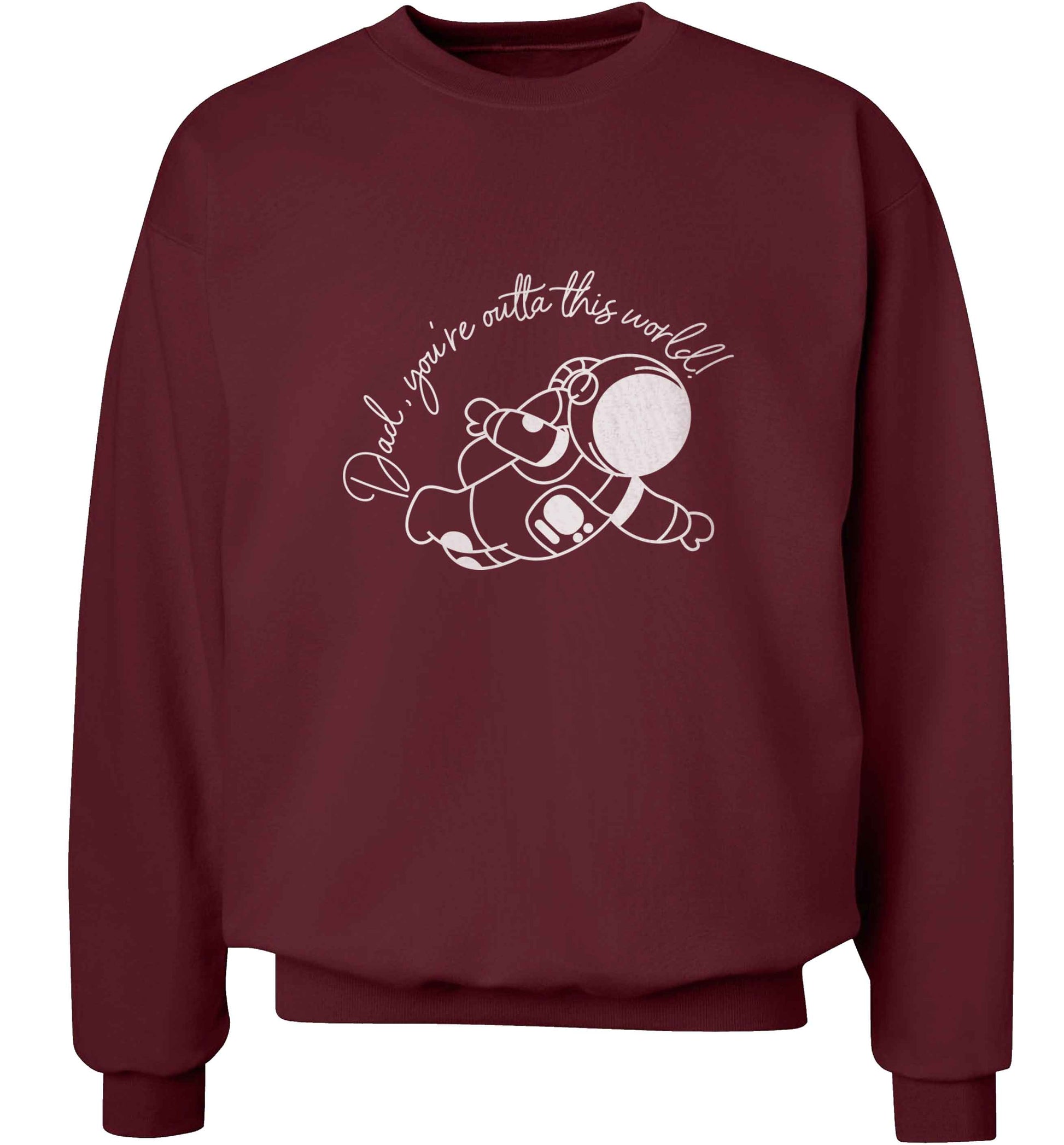 Dad, you're outta this world adult's unisex maroon sweater 2XL