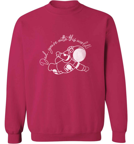 Dad, you're outta this world adult's unisex pink sweater 2XL