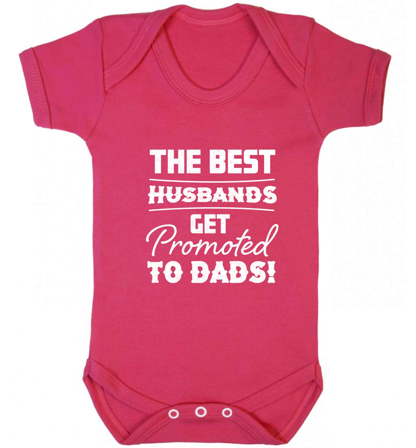The best husbands get promoted to Dads baby vest dark pink 18-24 months
