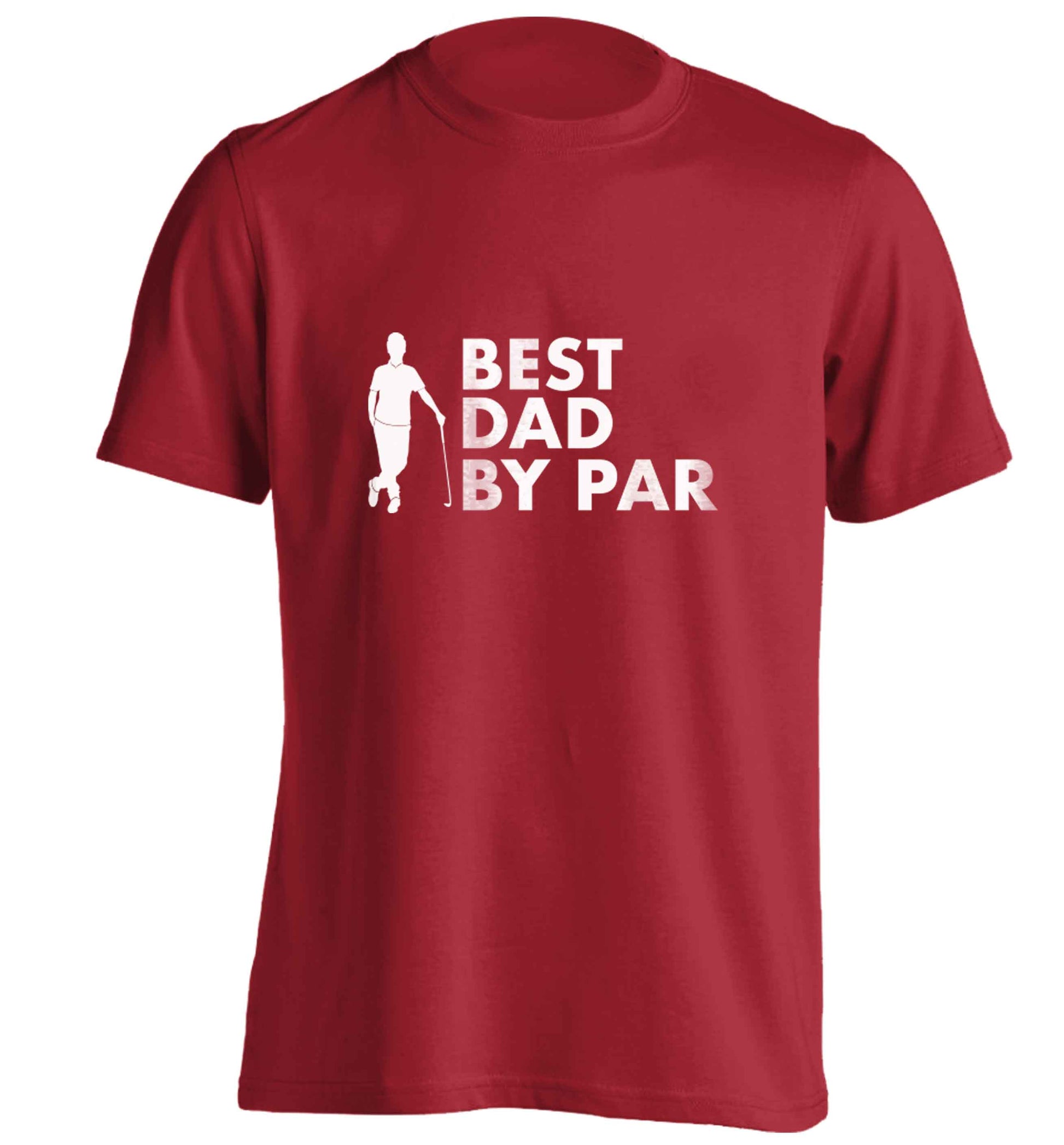Best dad by par adults unisex red Tshirt 2XL