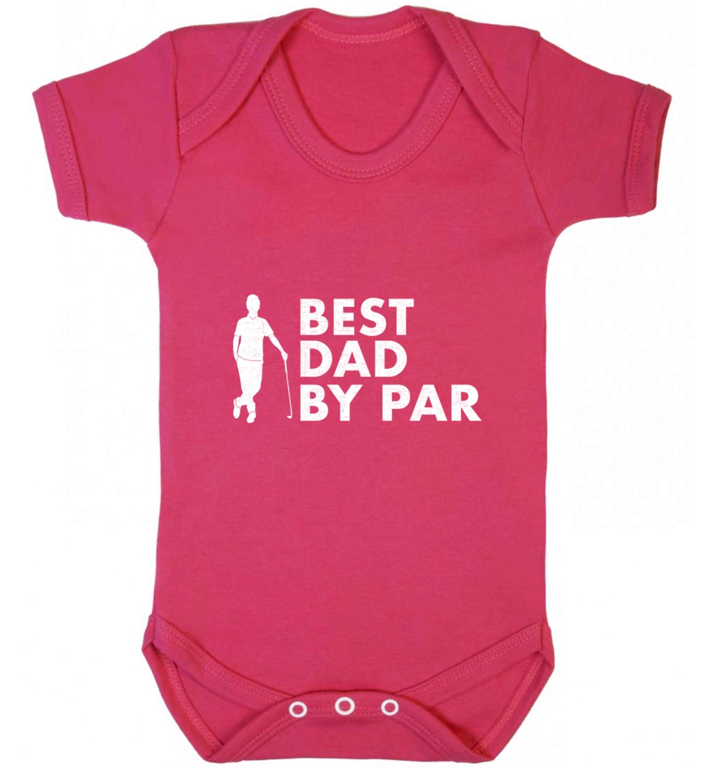 Best dad by par baby vest dark pink 18-24 months