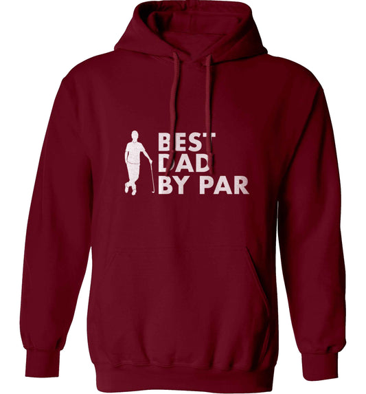 Best dad by par adults unisex maroon hoodie 2XL
