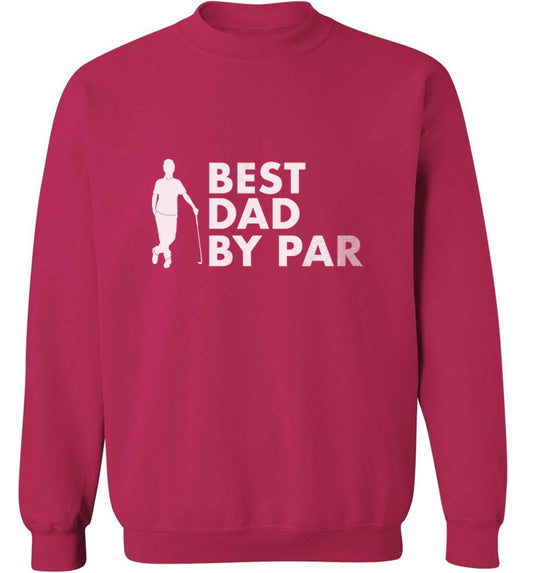 Best dad by par adult's unisex pink sweater 2XL