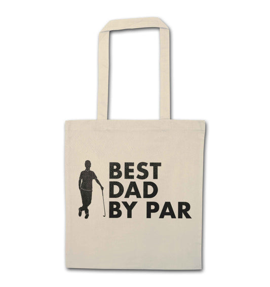 Best dad by par natural tote bag