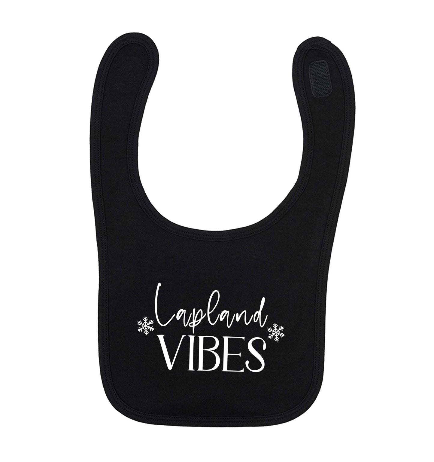 Lapland vibes black baby bib