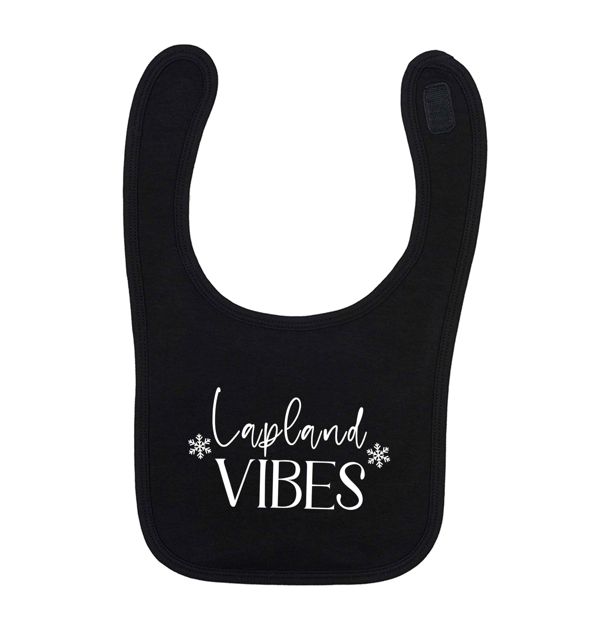 Lapland vibes black baby bib