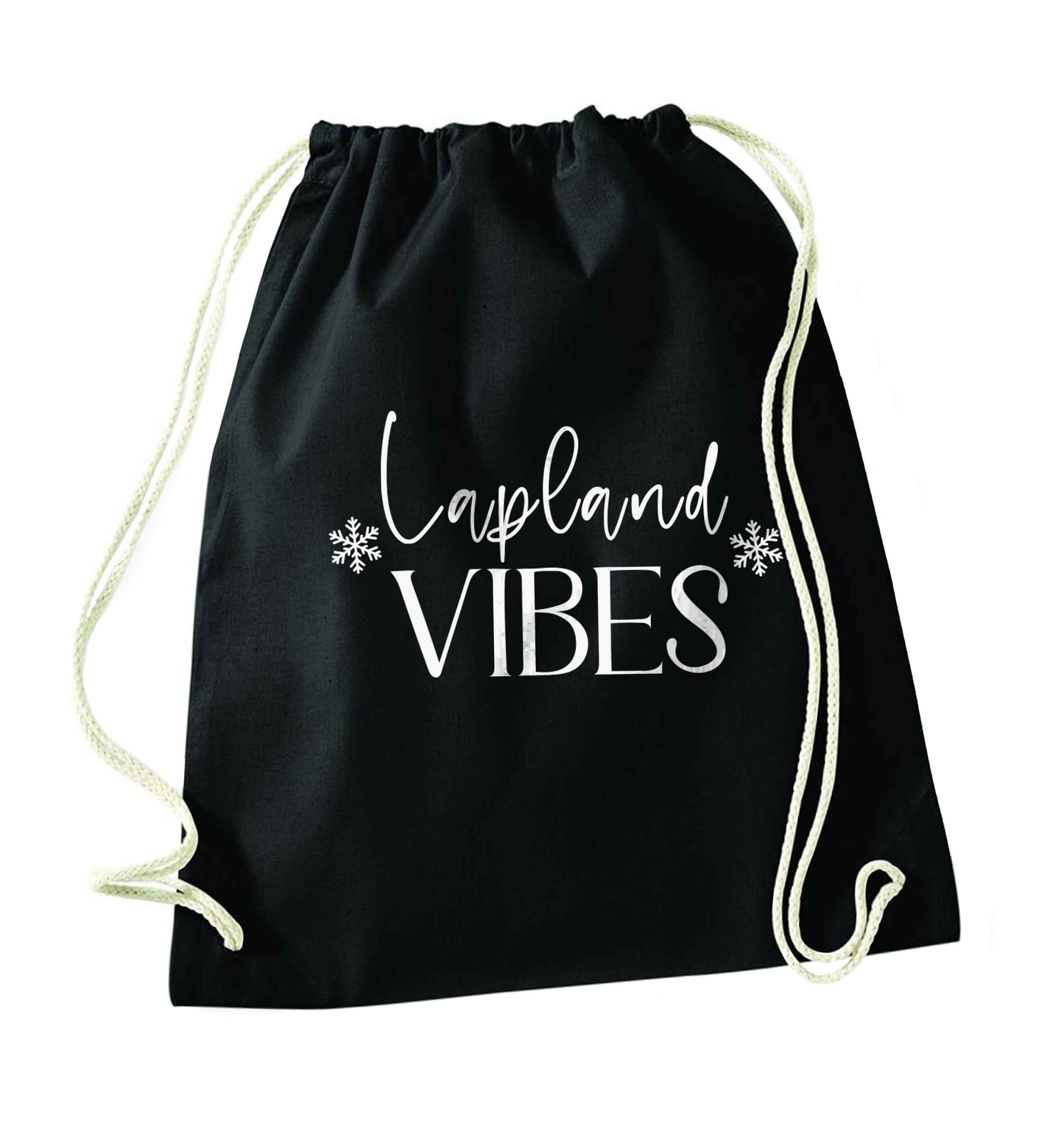 Lapland vibes black drawstring bag