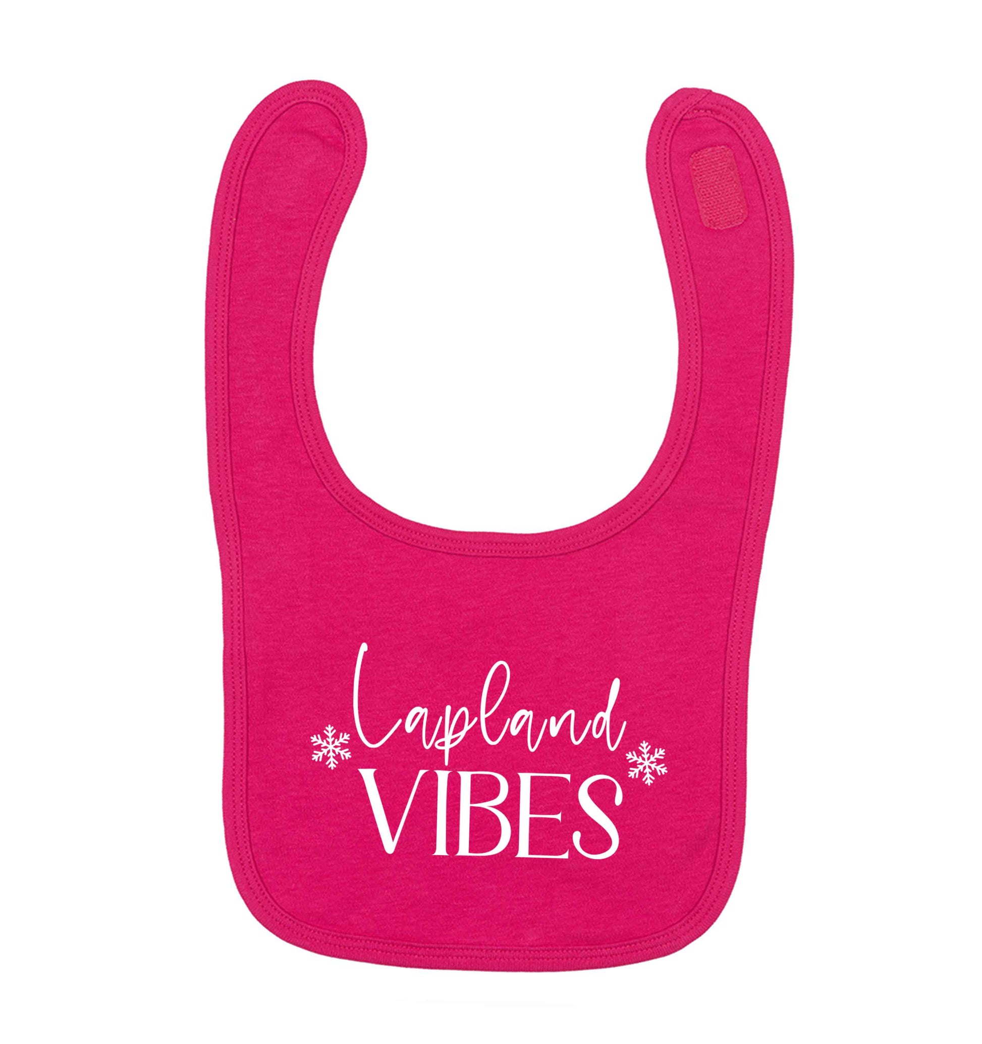 Lapland vibes dark pink baby bib