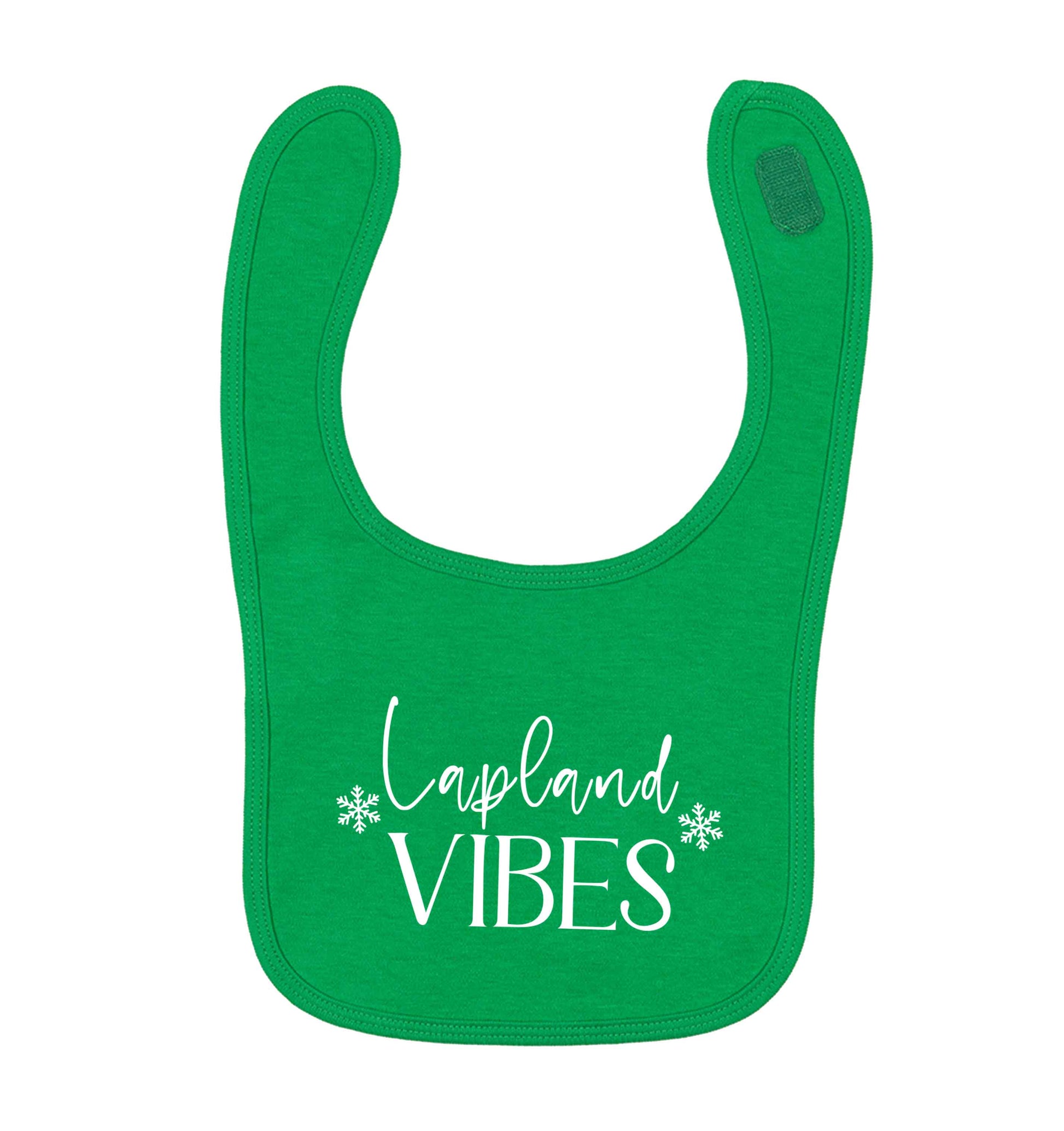 Lapland vibes green baby bib