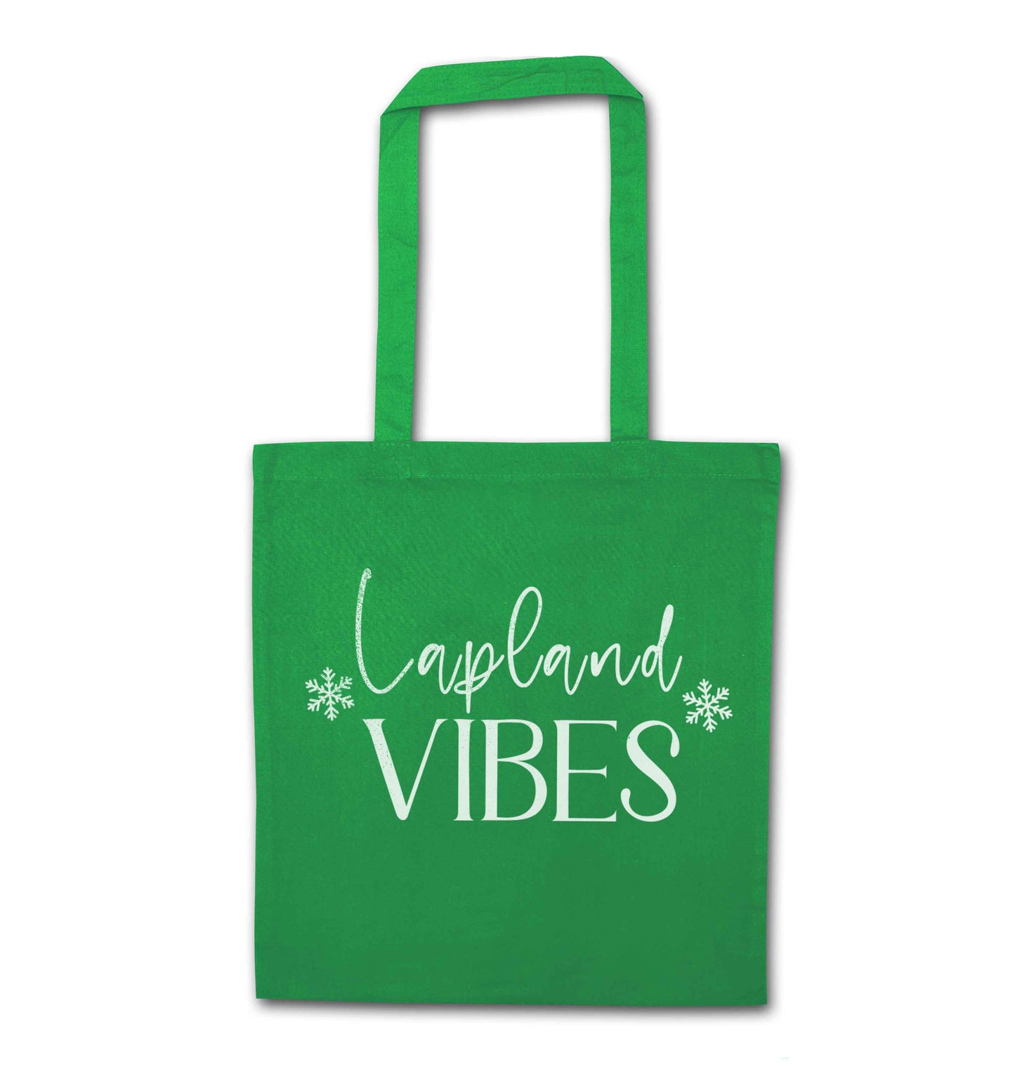 Lapland vibes green tote bag
