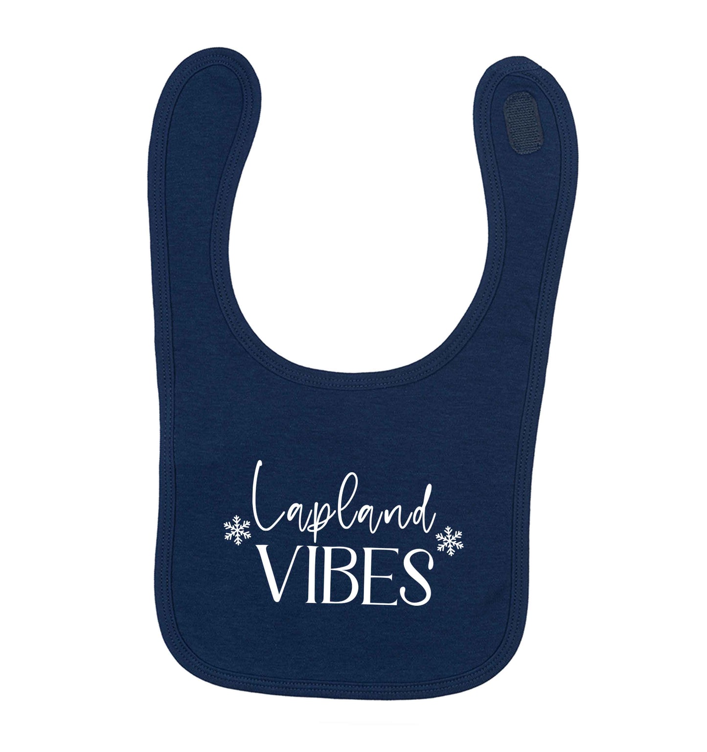 Lapland vibes navy baby bib