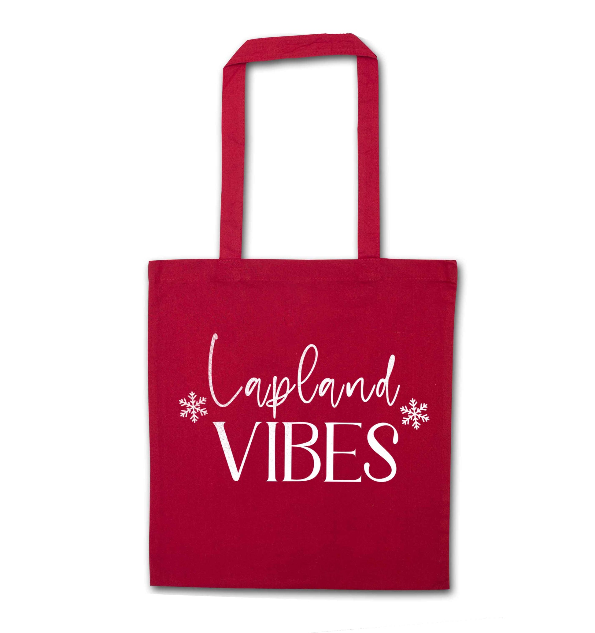 Lapland vibes red tote bag