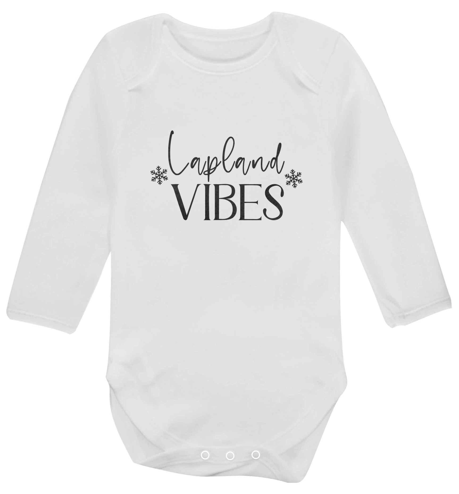Lapland vibes baby vest long sleeved white 6-12 months