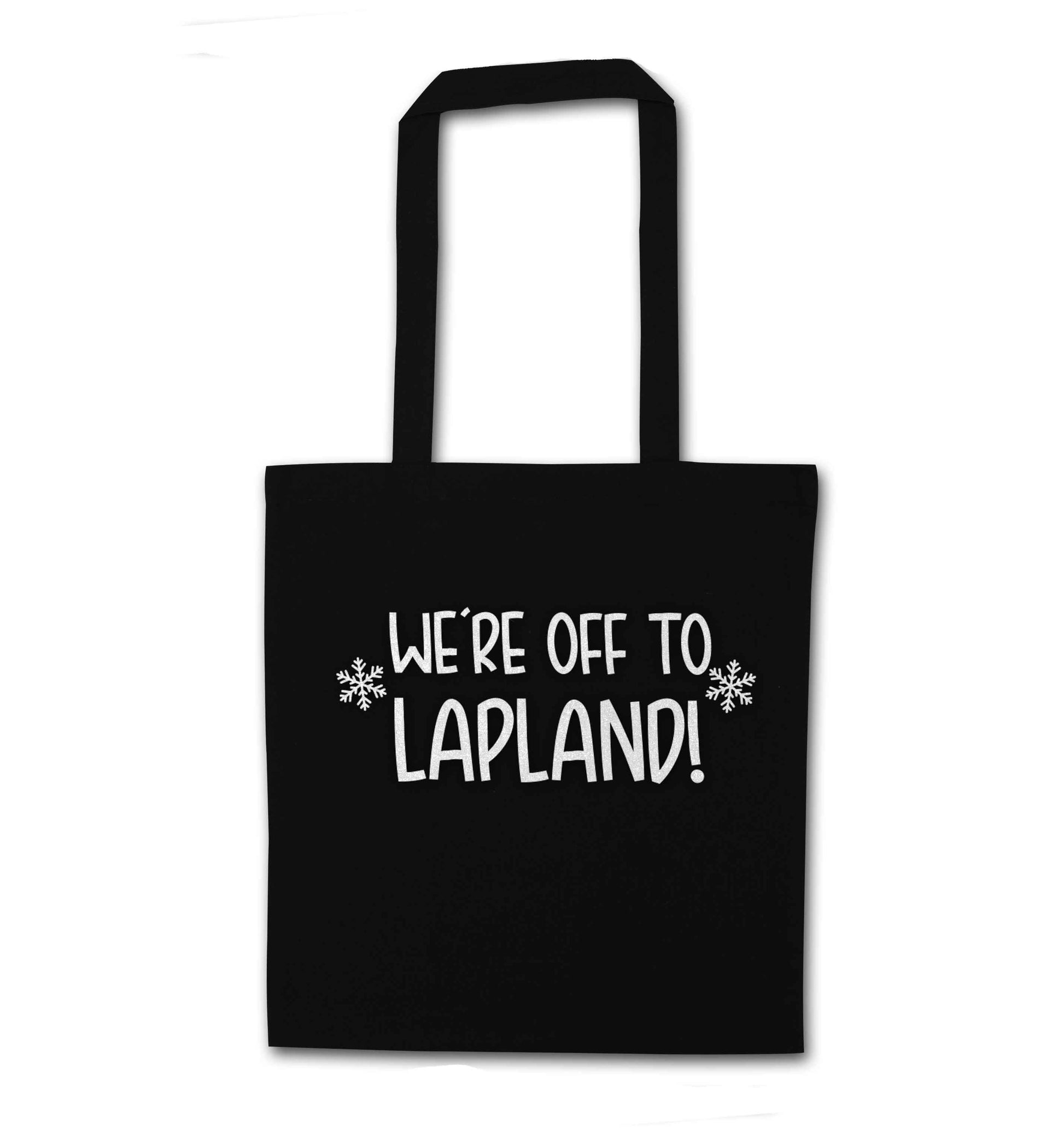 We're off to Lapland black tote bag