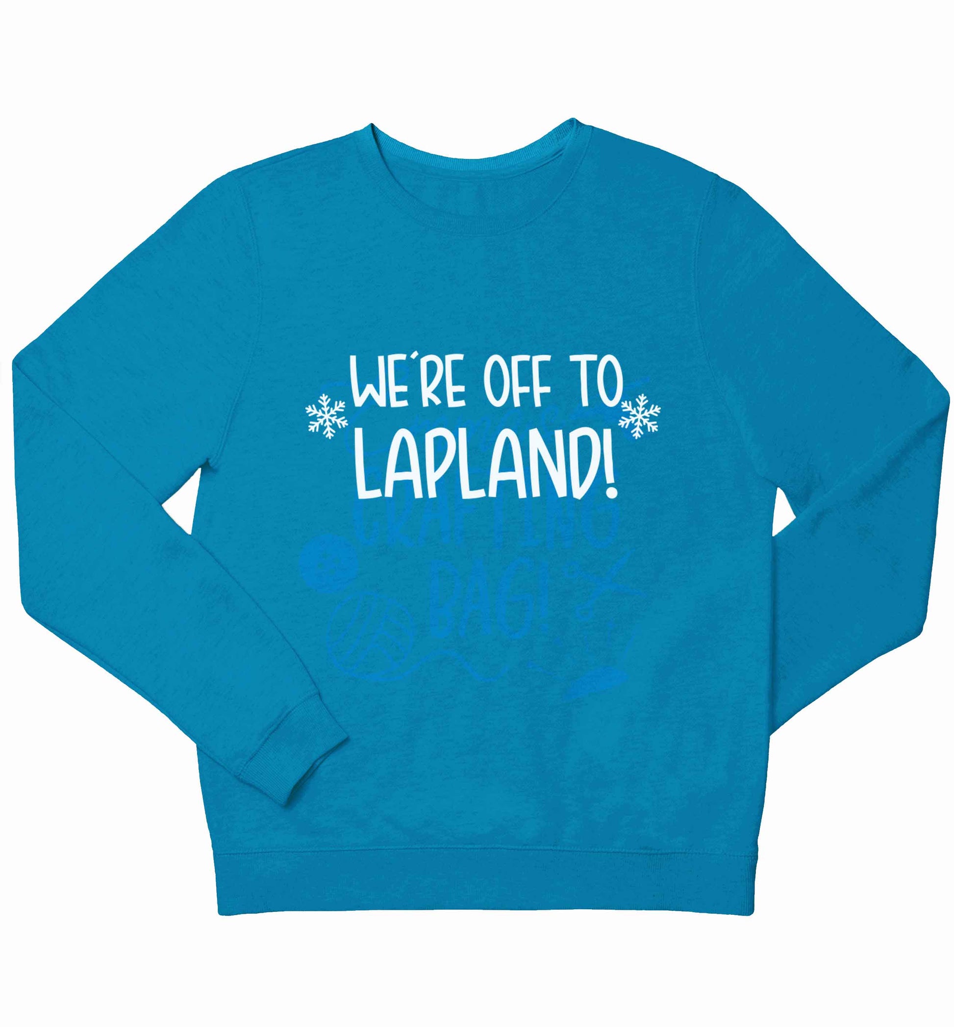 We're off to Lapland children's blue sweater 12-13 Years