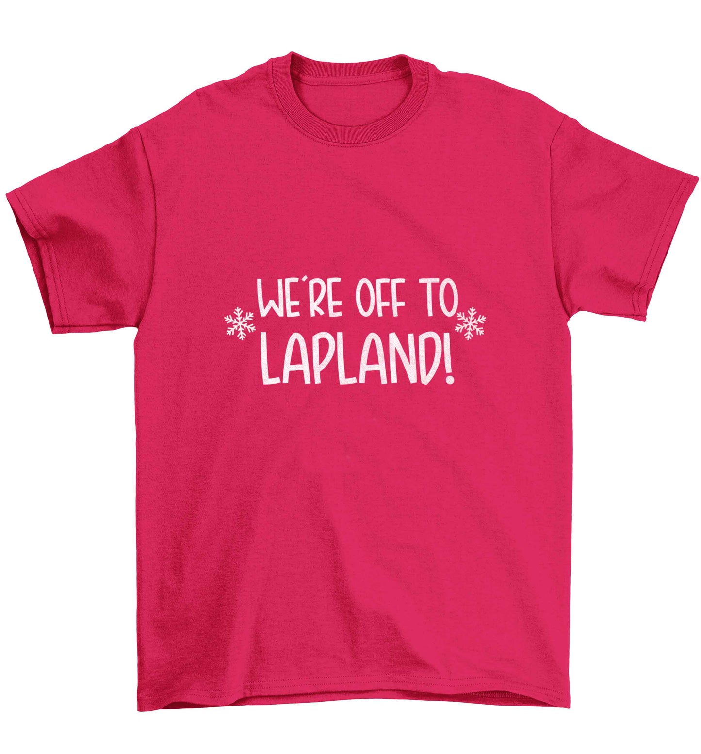 We're off to Lapland Children's pink Tshirt 12-13 Years