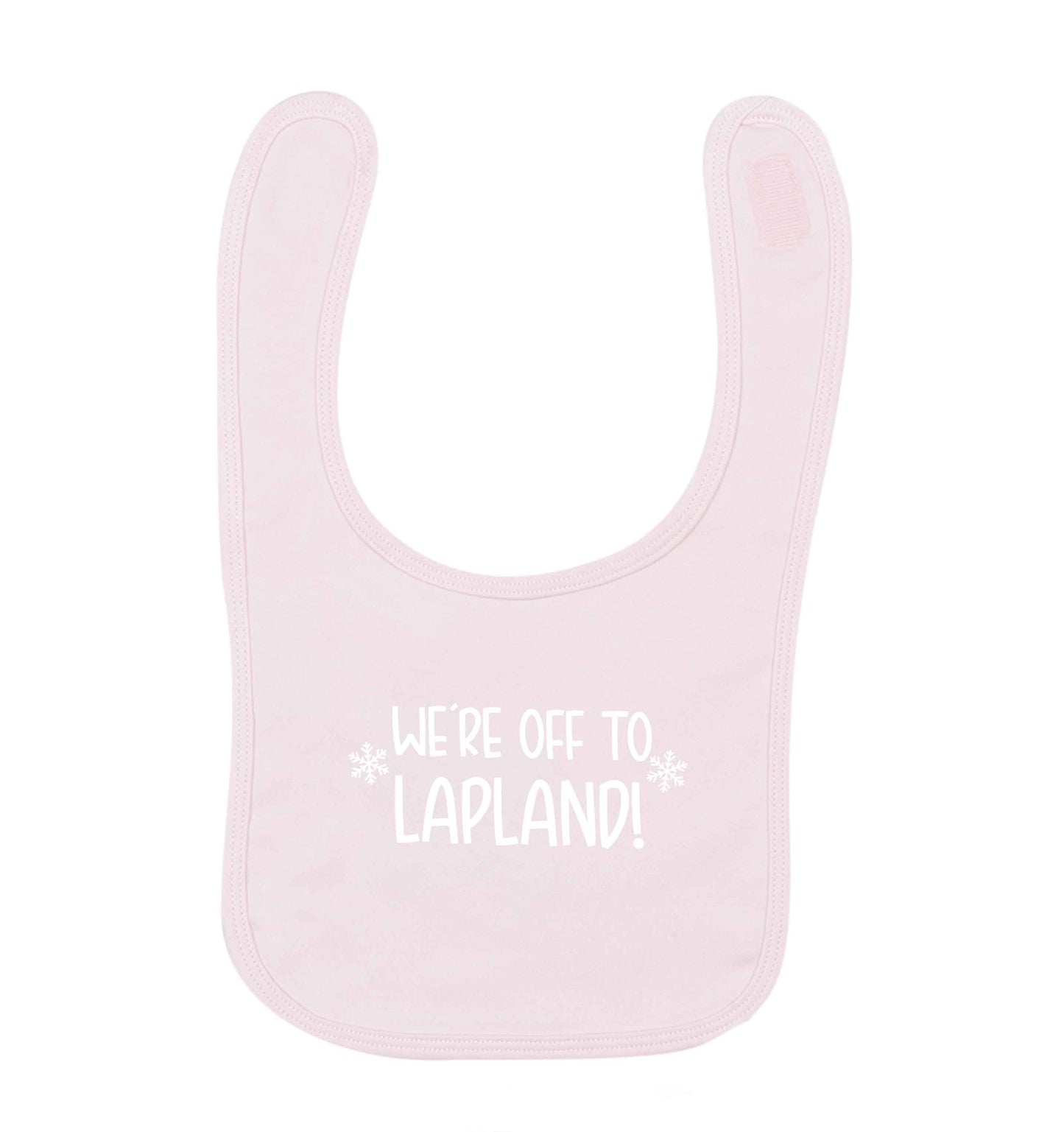 We're off to Lapland pale pink baby bib