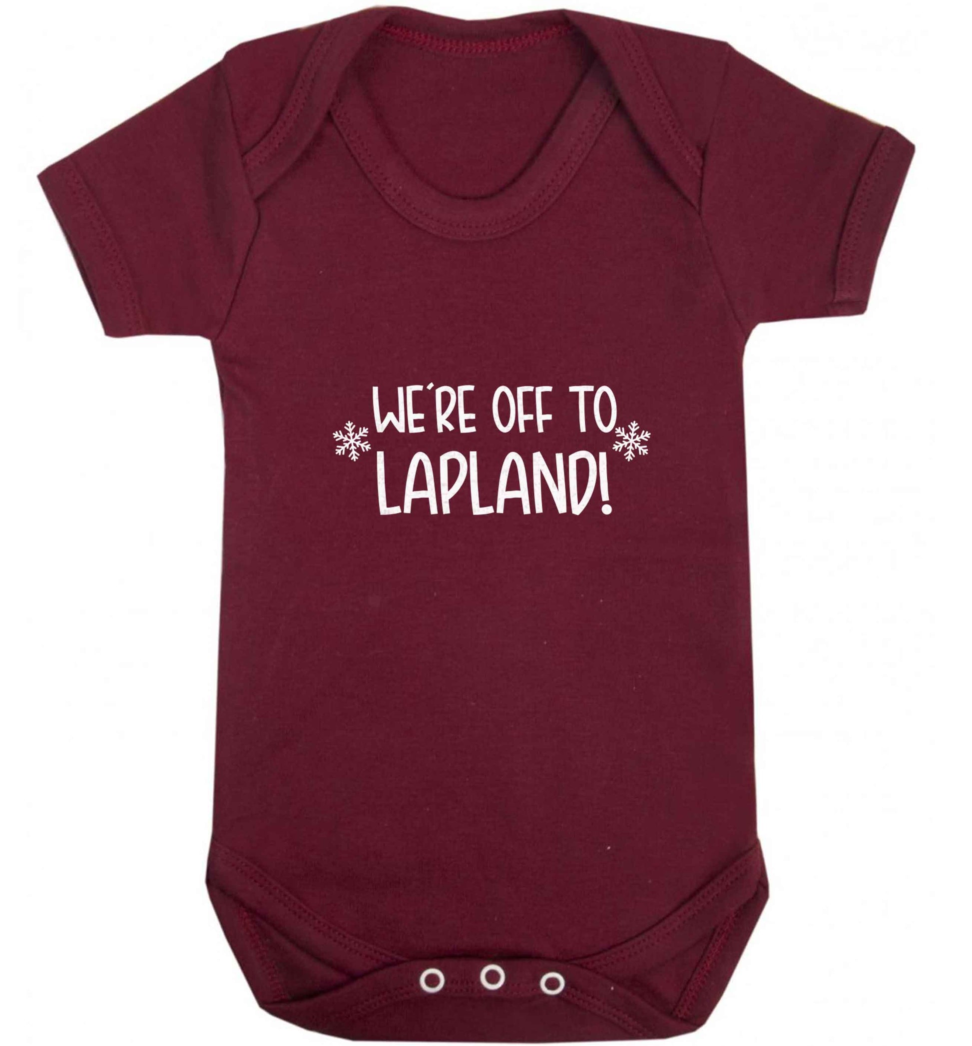 We're off to Lapland baby vest maroon 18-24 months