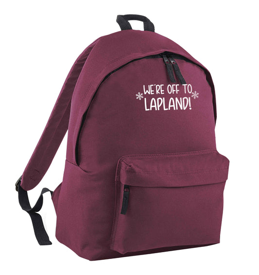 We're off to Lapland maroon children's backpack