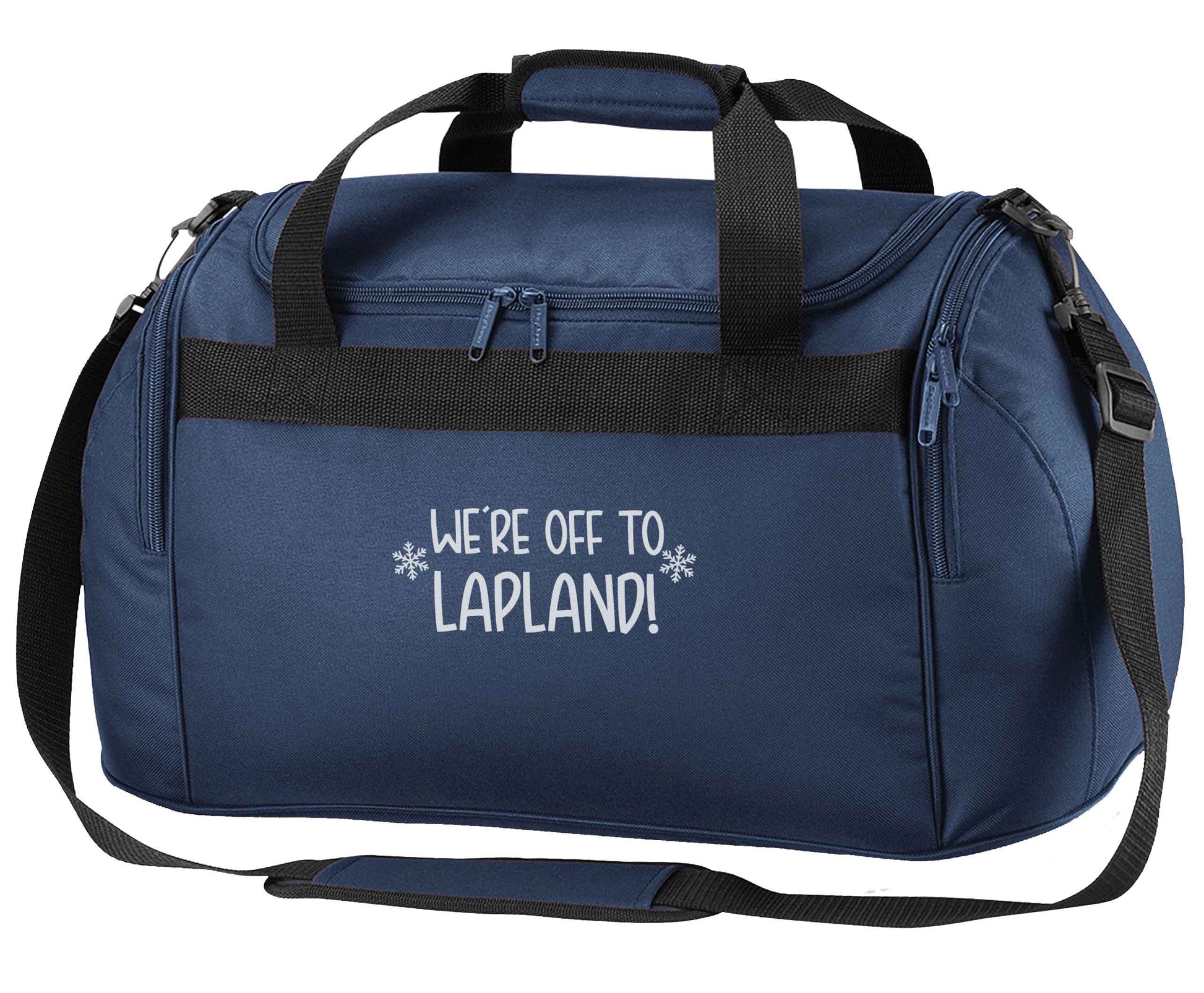 We're off to Lapland navy holdall / duffel bag