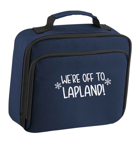We're off to Lapland insulated navy lunch bag cooler