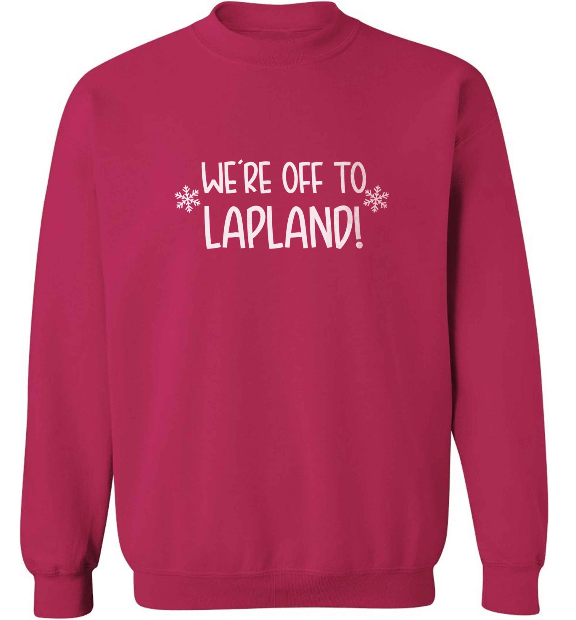 We're off to Lapland adult's unisex pink sweater 2XL