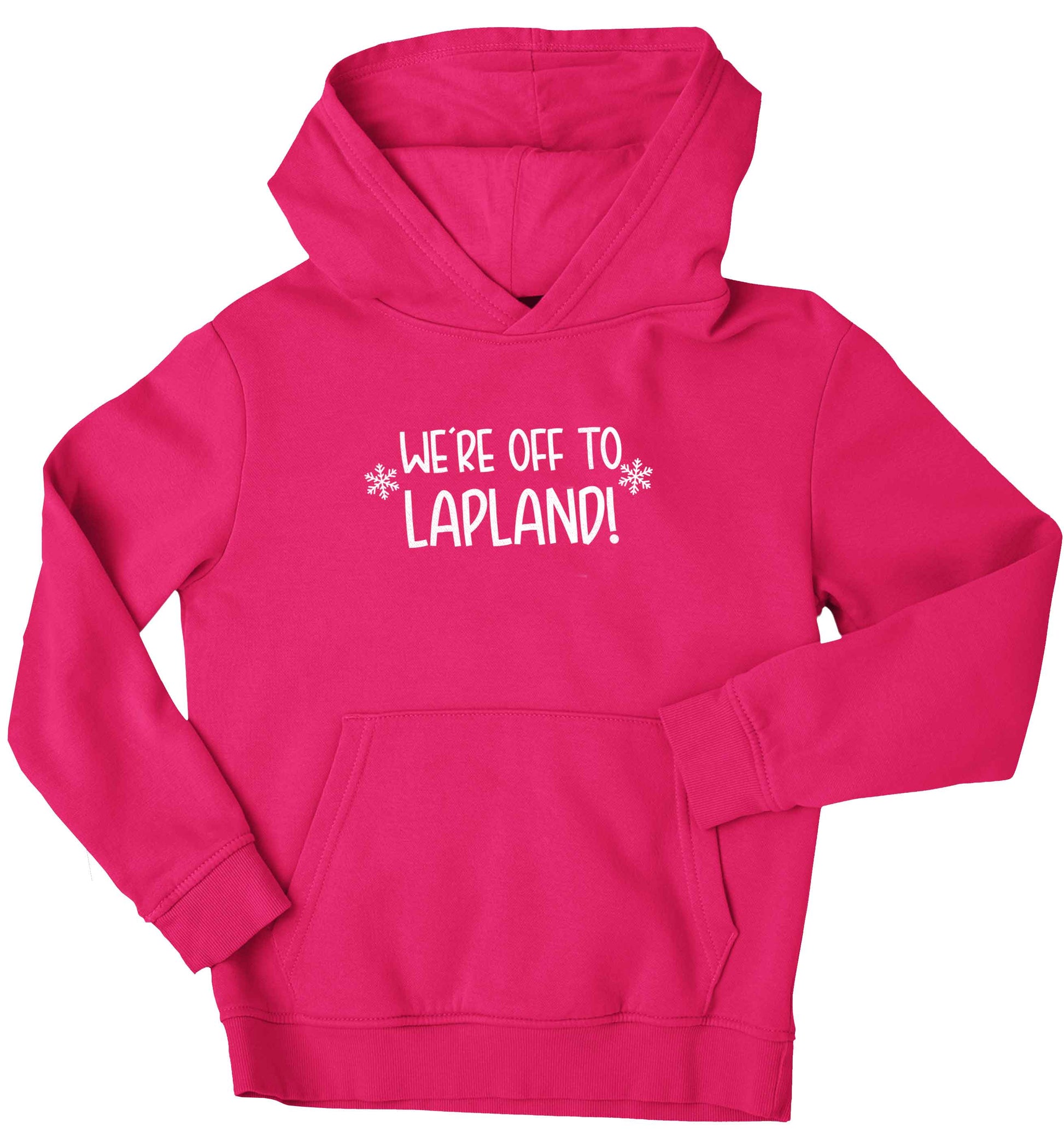 We're off to Lapland children's pink hoodie 12-13 Years