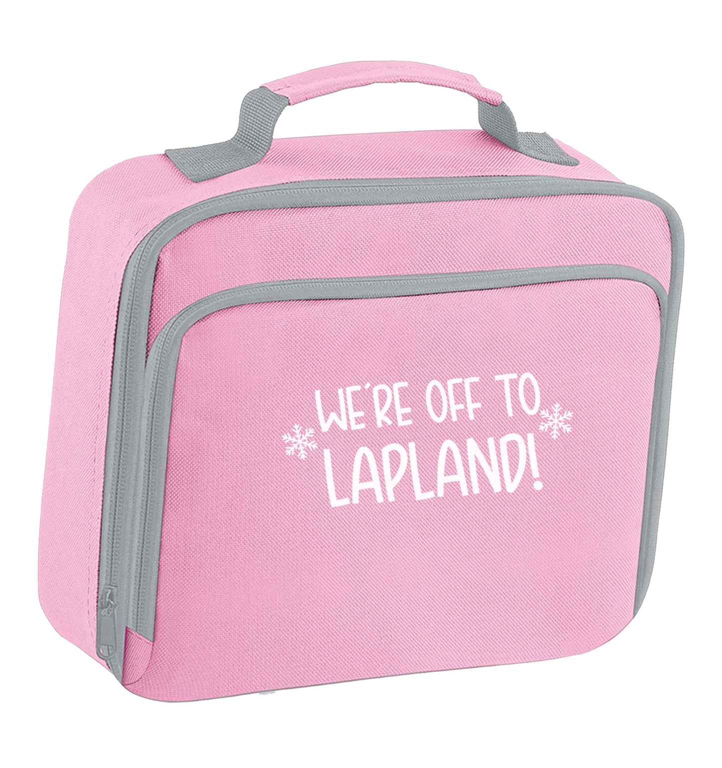 We're off to Lapland insulated pink lunch bag cooler