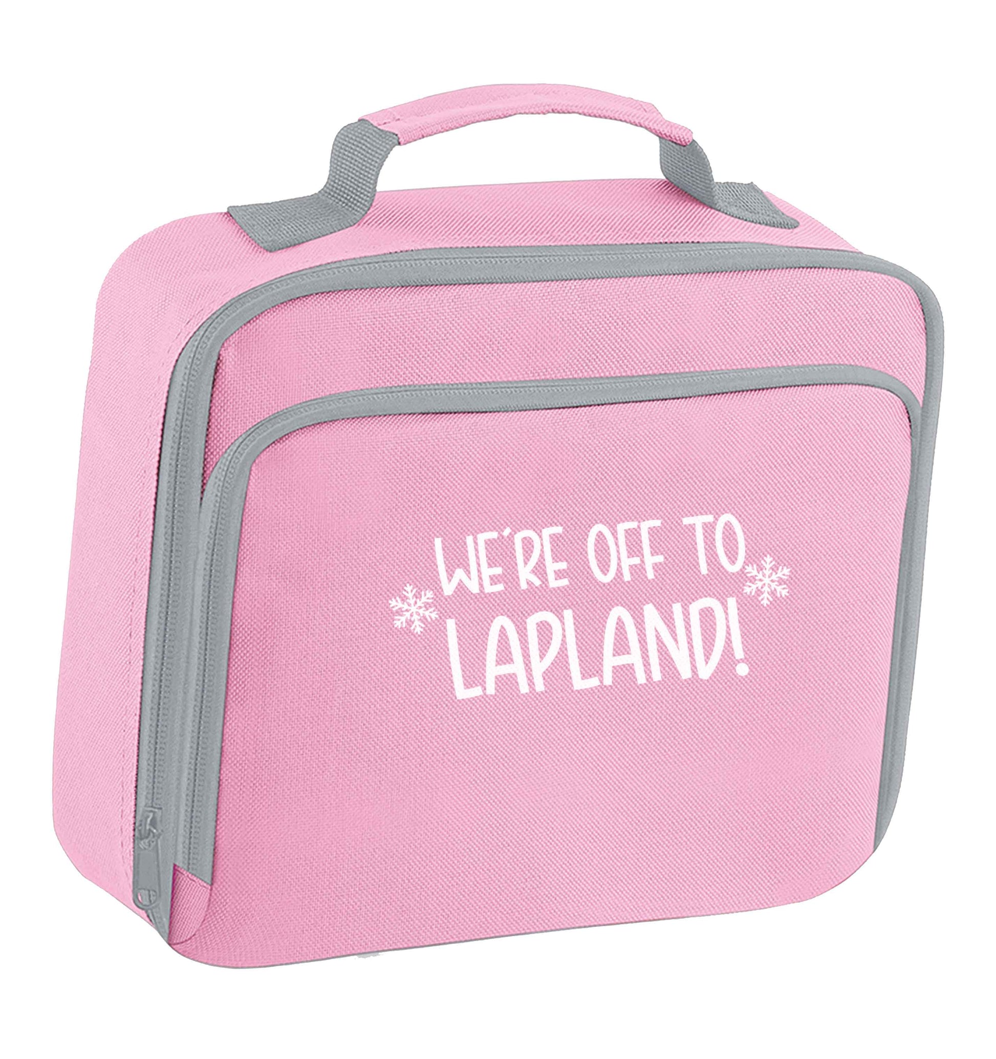We're off to Lapland insulated pink lunch bag cooler