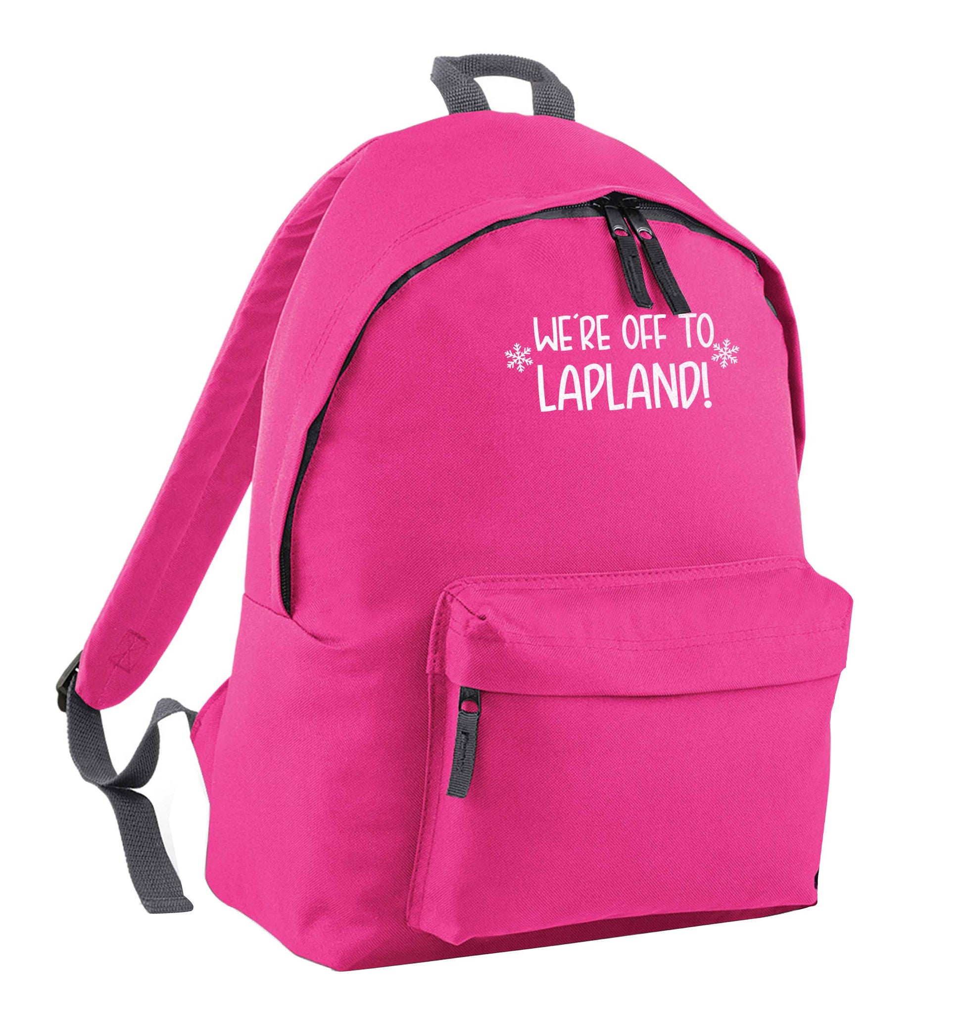We're off to Lapland pink children's backpack