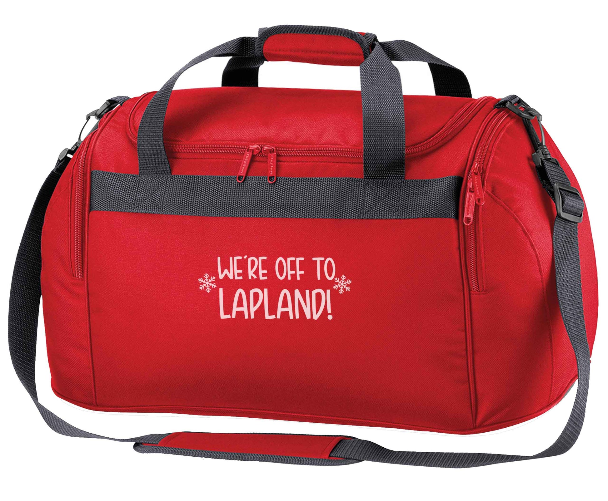 We're off to Lapland red holdall / duffel bag