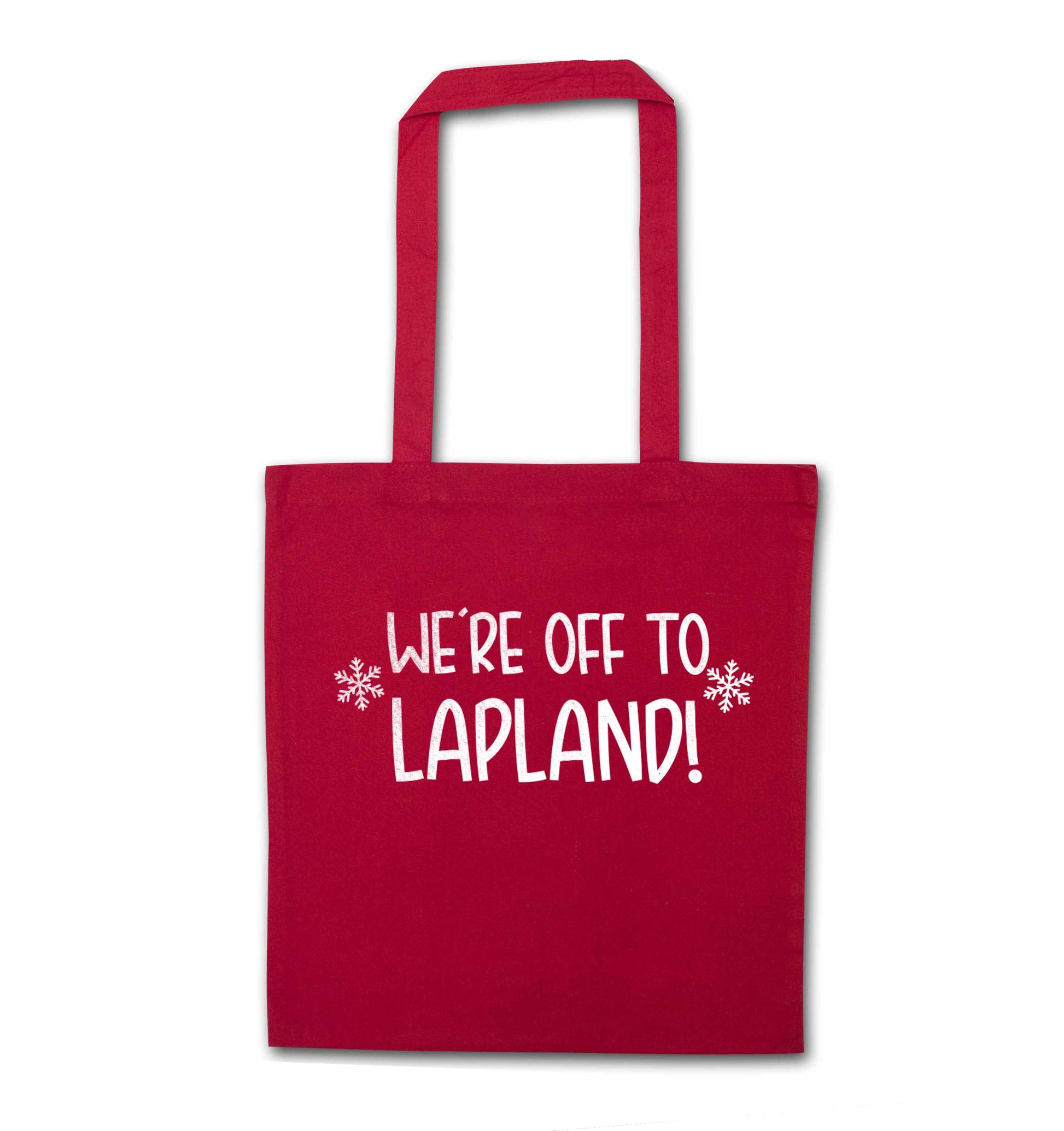 We're off to Lapland red tote bag