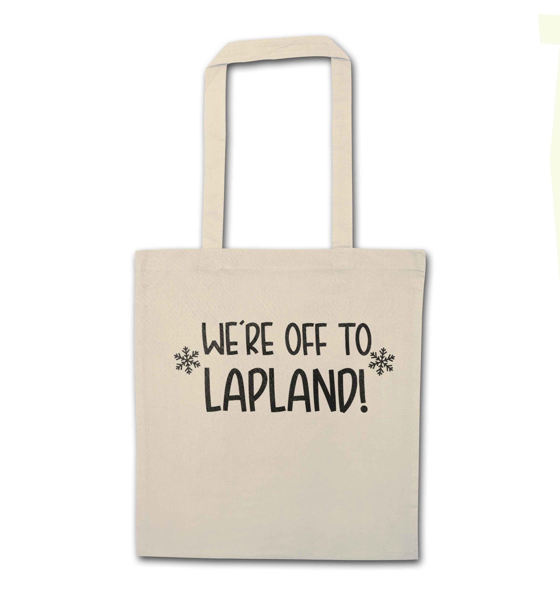 We're off to Lapland natural tote bag