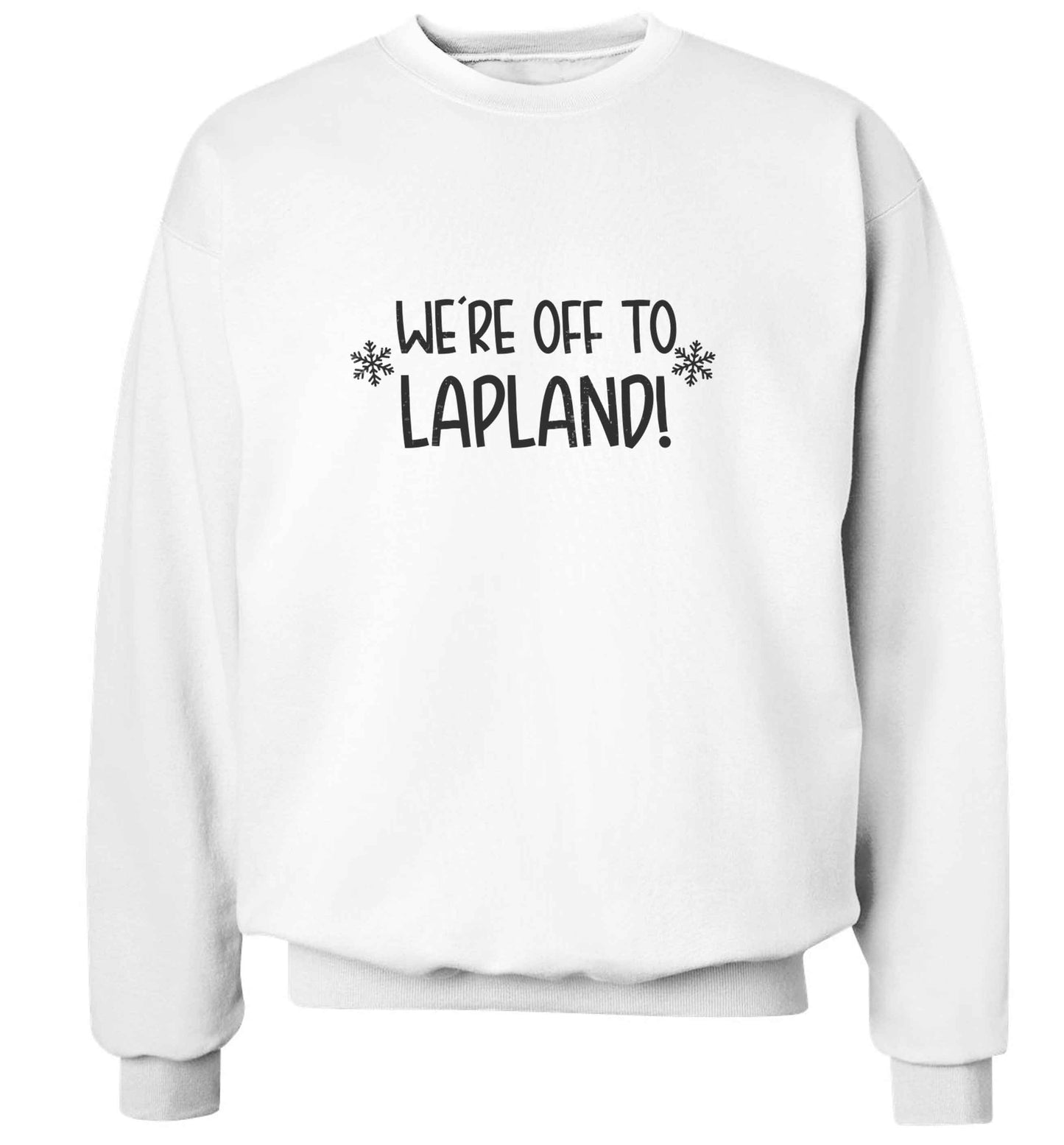 We're off to Lapland adult's unisex white sweater 2XL