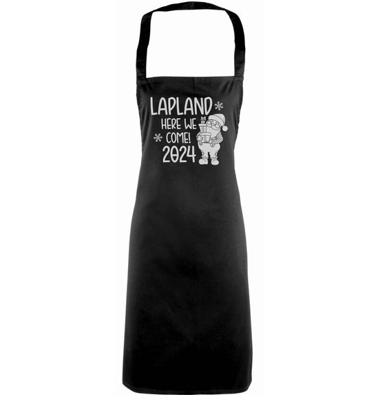 Lapland here we come adults black apron