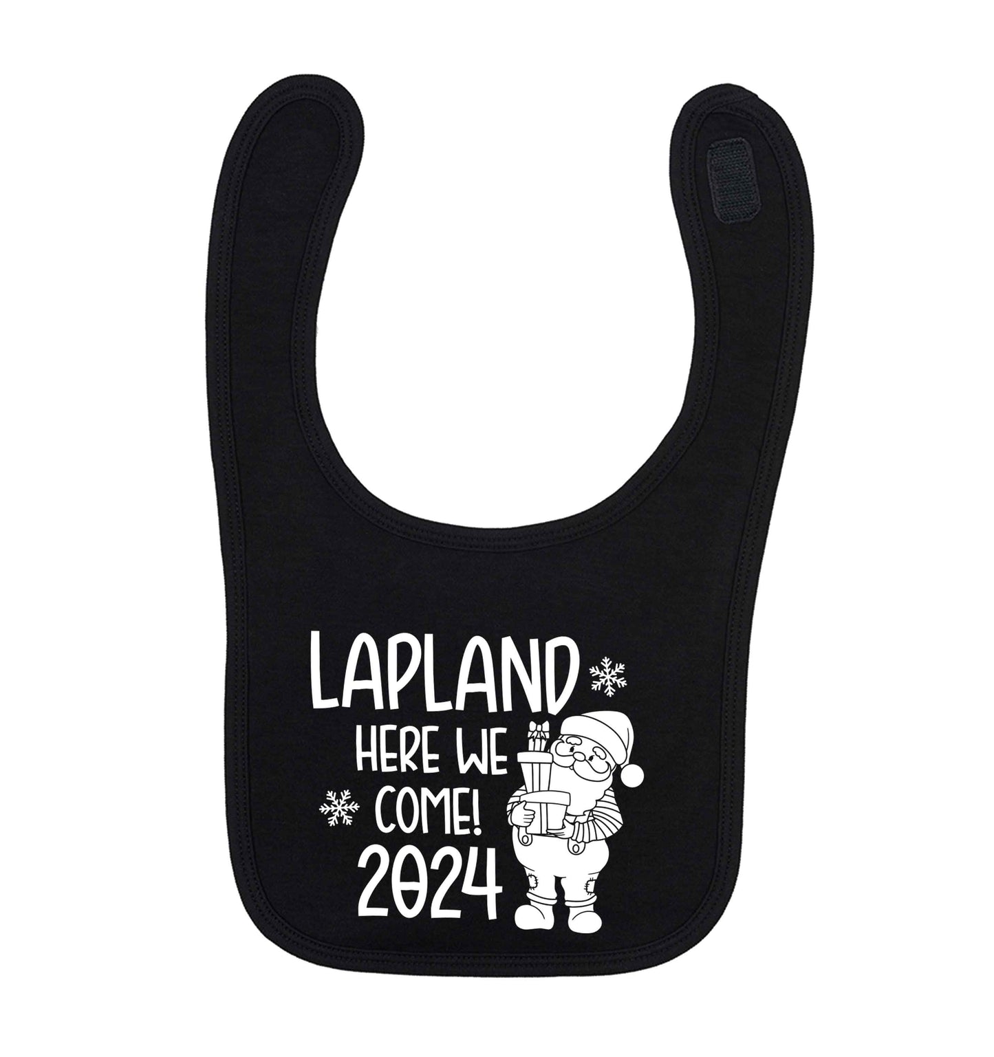 Lapland here we come black baby bib