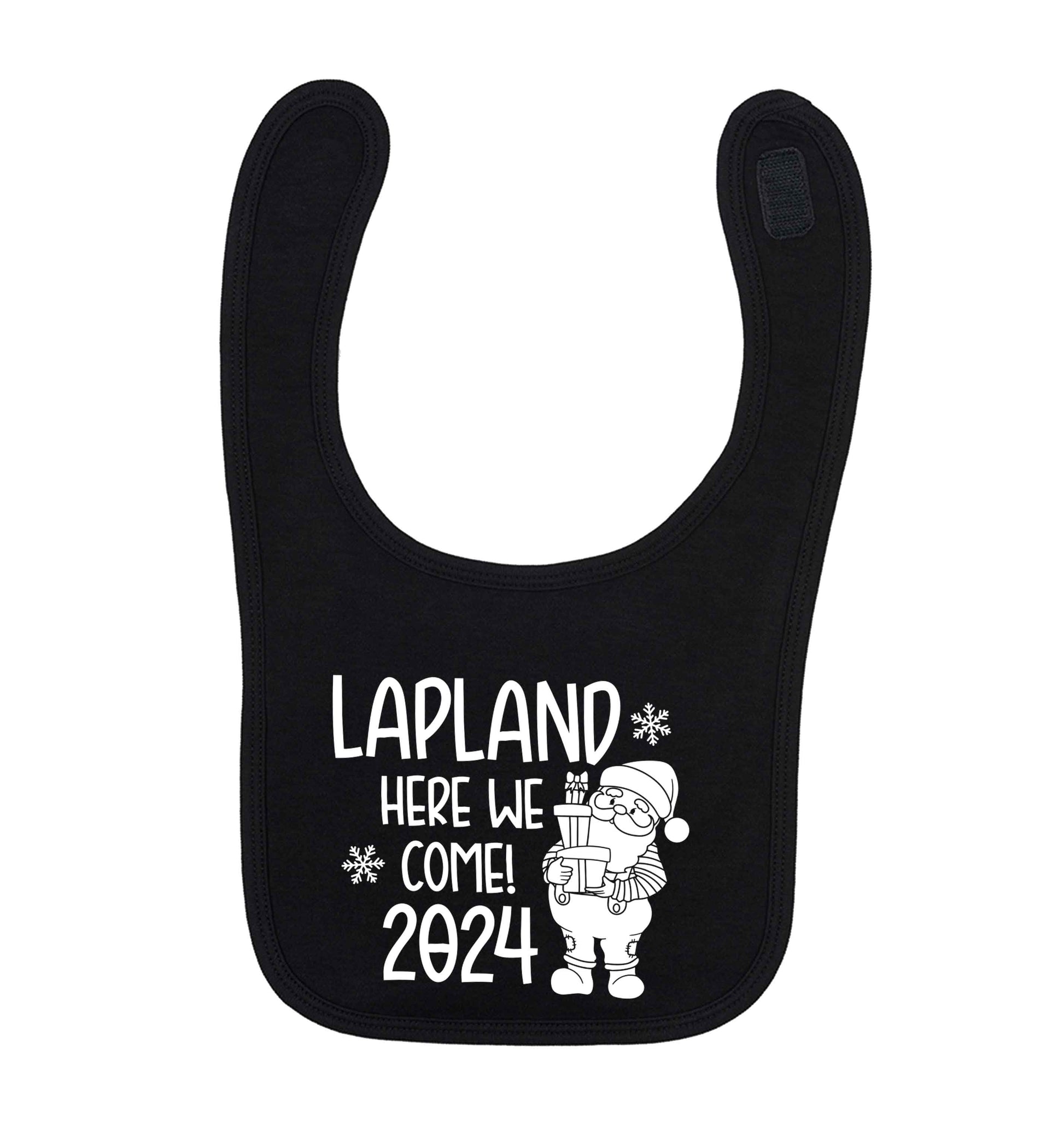Lapland here we come black baby bib