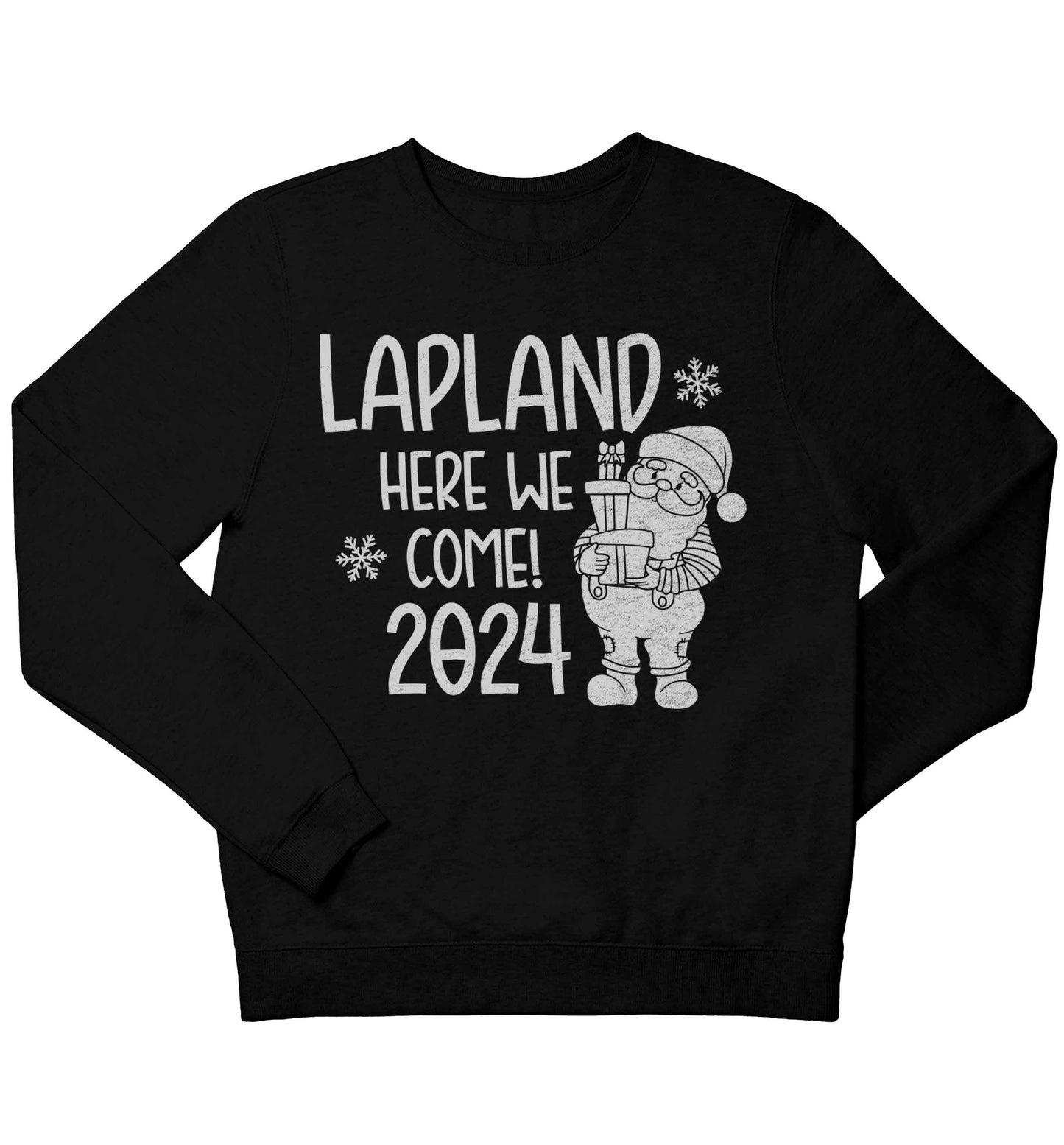 Lapland here we come children's black sweater 12-13 Years
