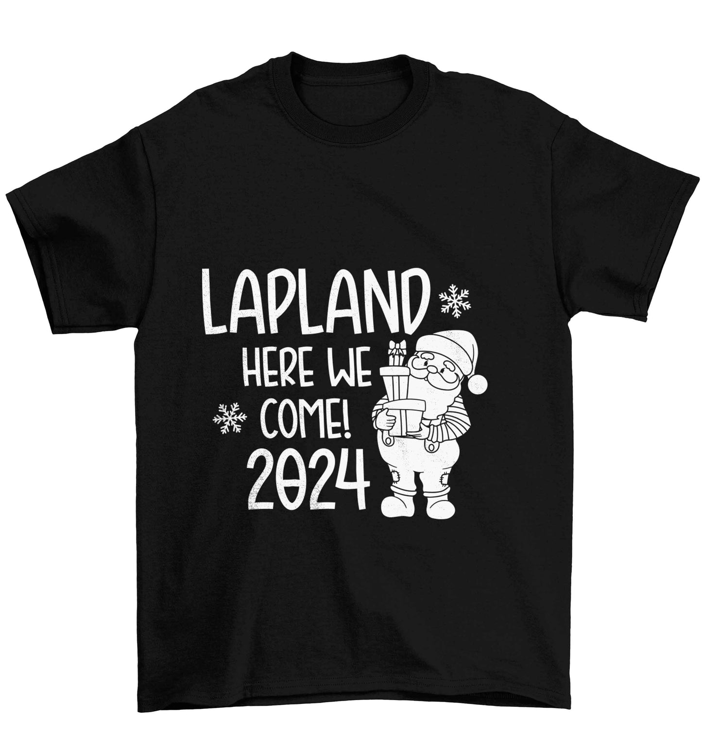 Lapland here we come Children's black Tshirt 12-13 Years