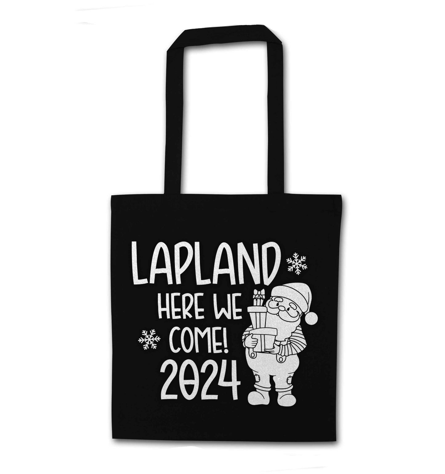 Lapland here we come black tote bag