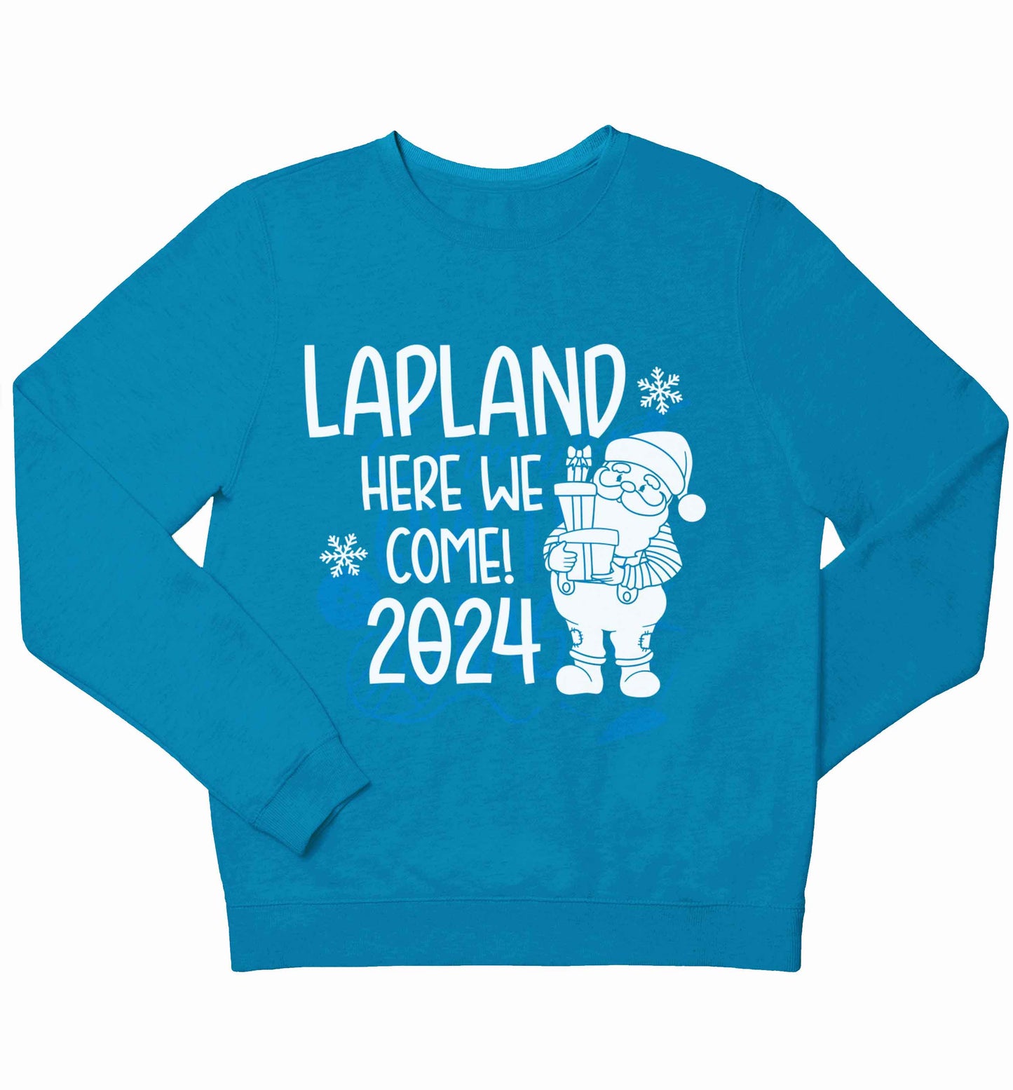 Lapland here we come children's blue sweater 12-13 Years