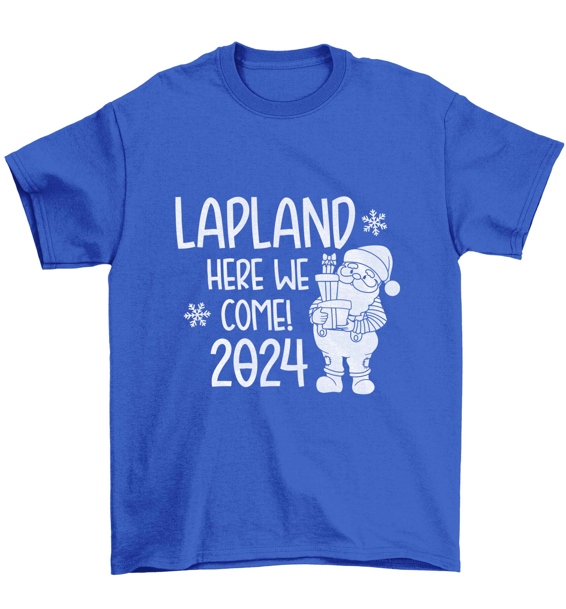 Lapland here we come Children's blue Tshirt 12-13 Years