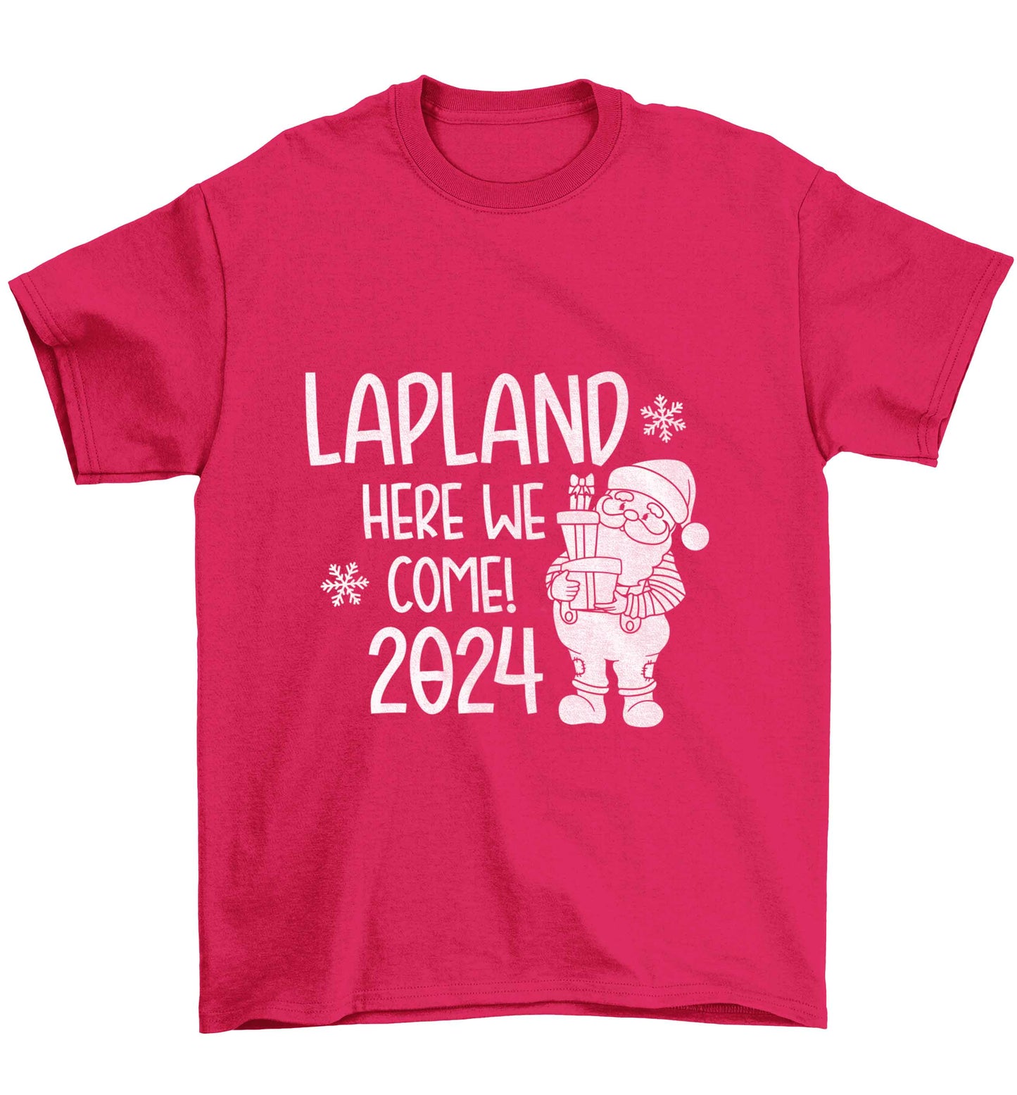 Lapland here we come Children's pink Tshirt 12-13 Years