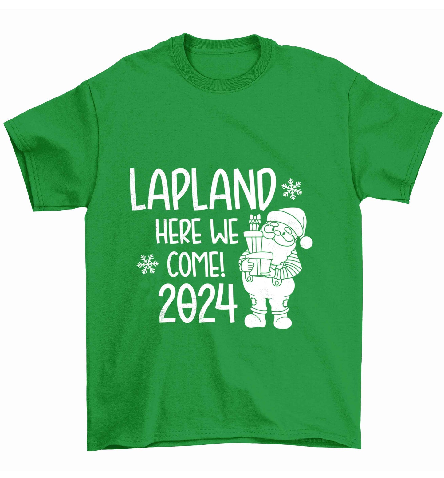Lapland here we come Children's green Tshirt 12-13 Years